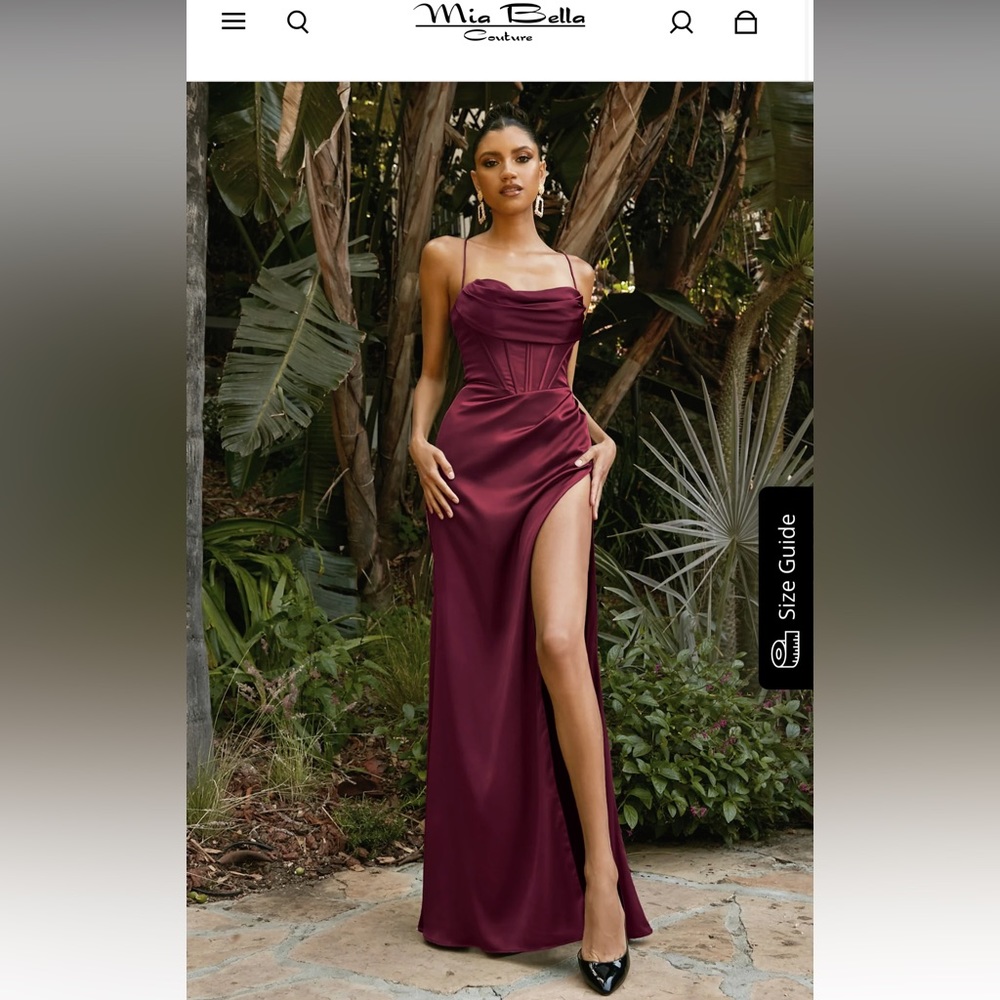 NWT Mia Bella Couture Burgundy Soltera Dress
